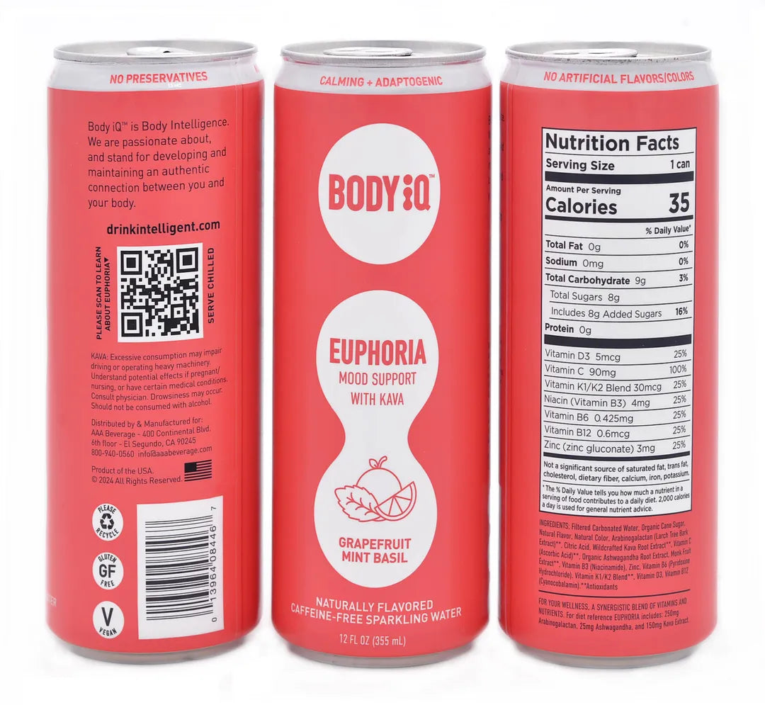 Euphoria Intelligent Sparkling Water w Kava - Variety Mix Online