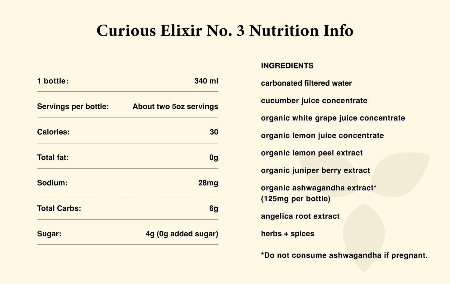 Curious Elixir No. 3 Booze-Free Cocktails