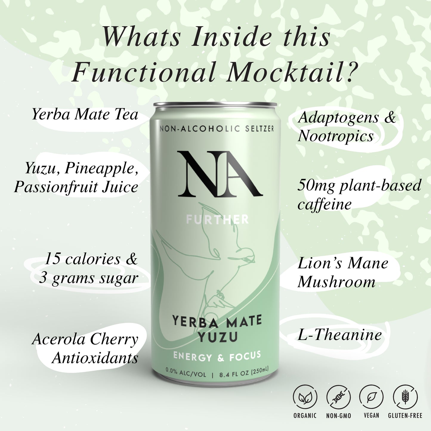 NA-Yerba Mate Yuzu, Functional Mocktail *