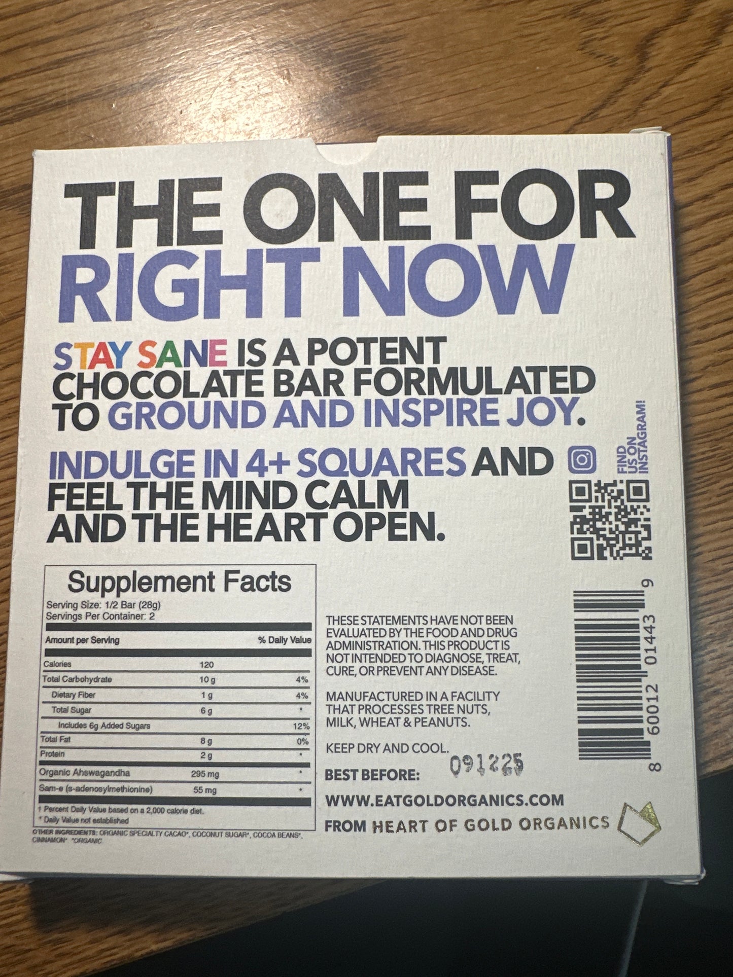 Stay Sane Functional Chocolate