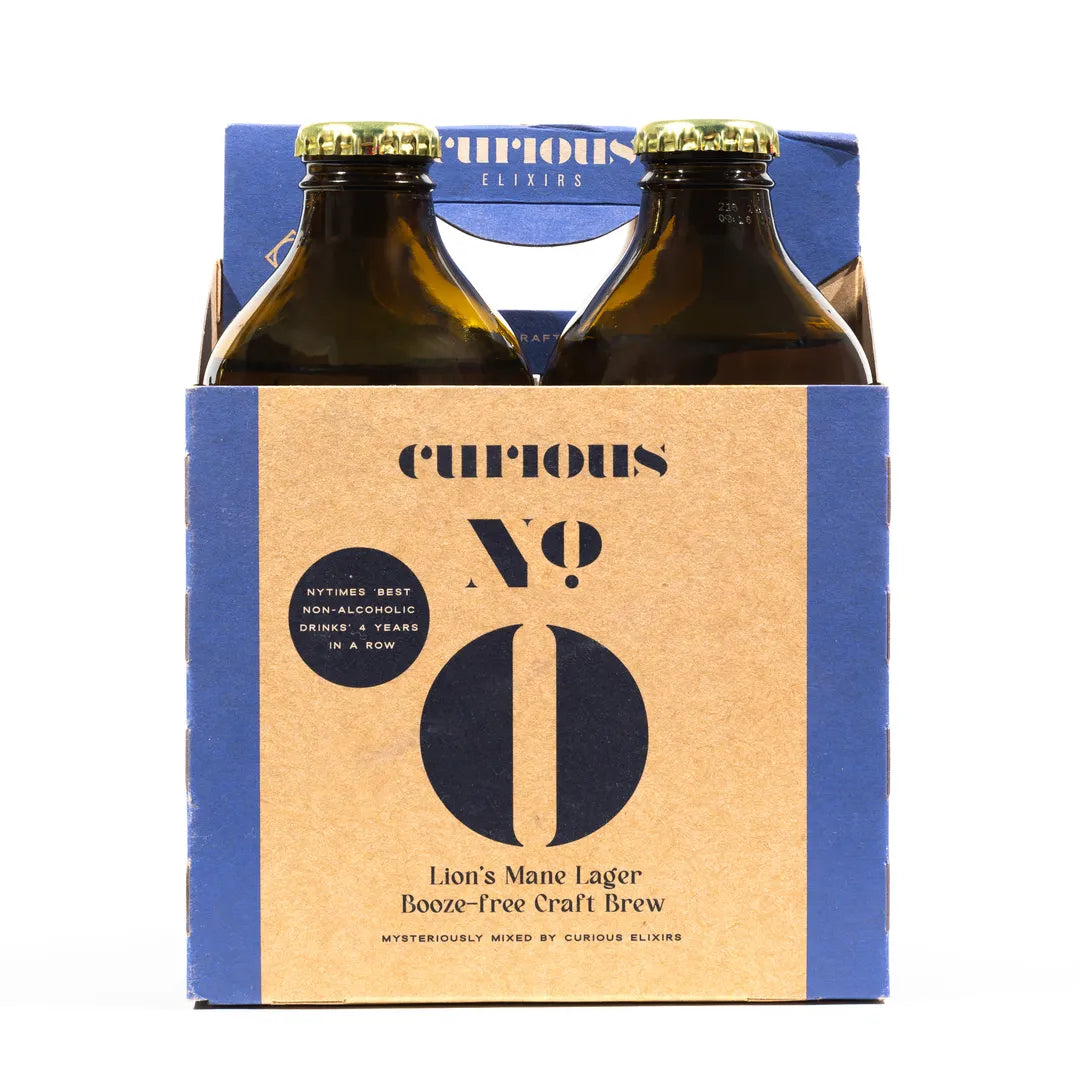Curious Zero Lion's Mane Lager • Booze-Free Craft Brew Online