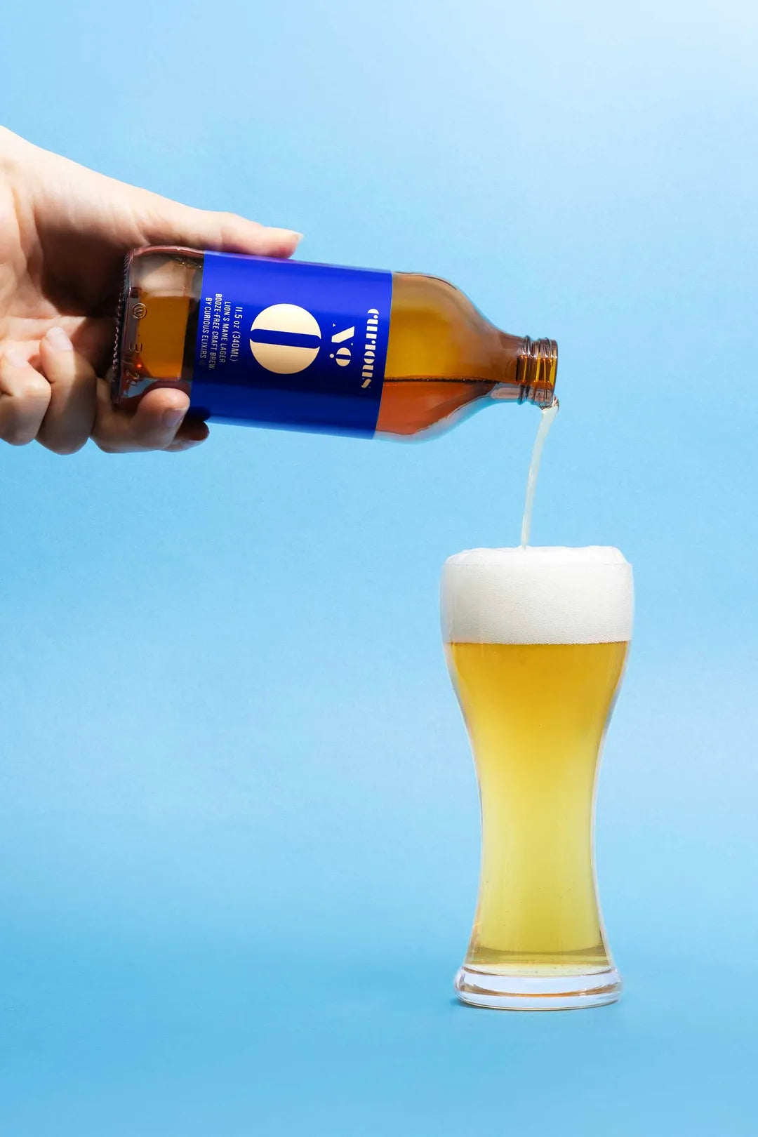 Curious Zero Lion's Mane Lager • Booze-Free Craft Brew Online