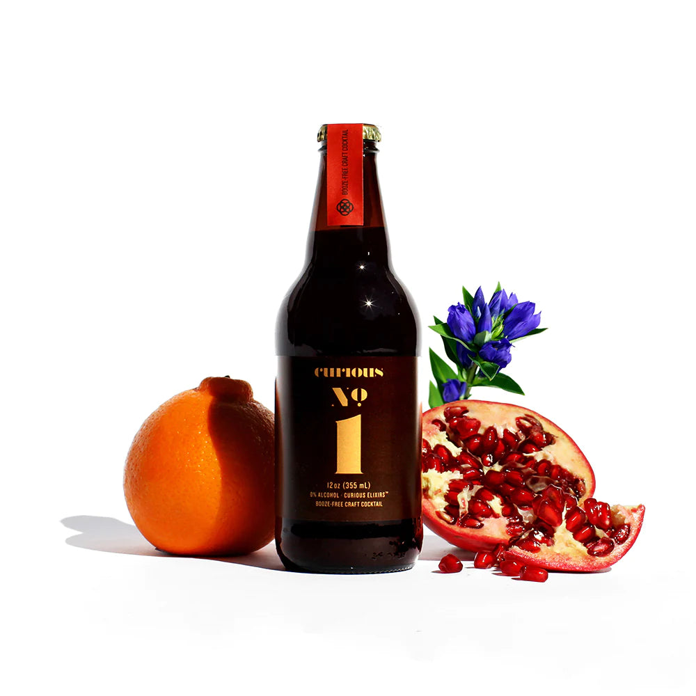 a bottl of no 1 surrounded by fruit