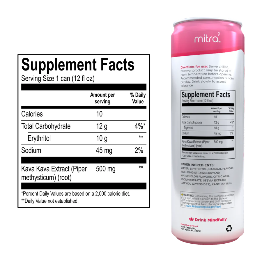 Mitra9 Kava Seltzer - Strawberry Watermelon Online