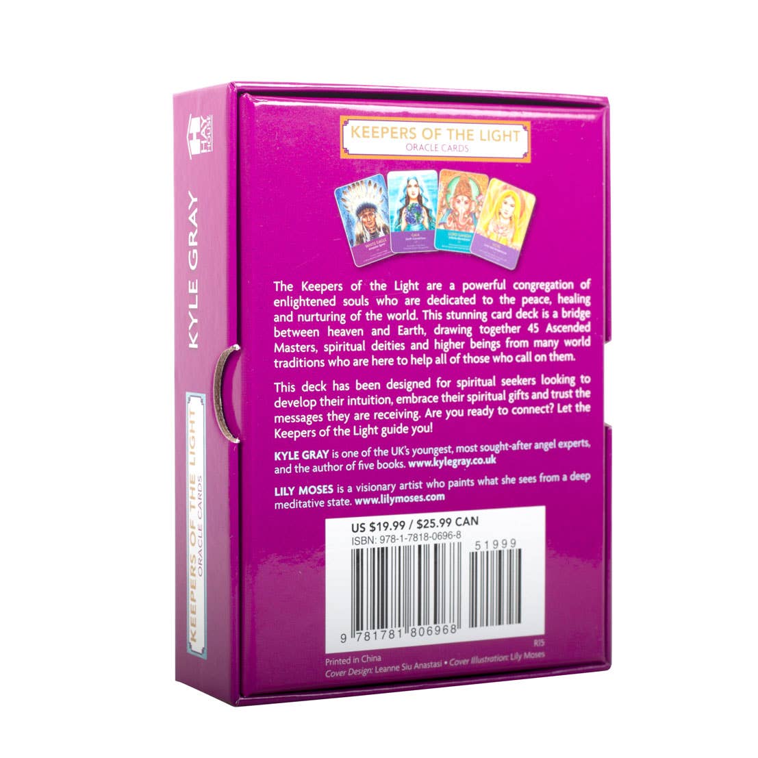 the back of the oracle cards box