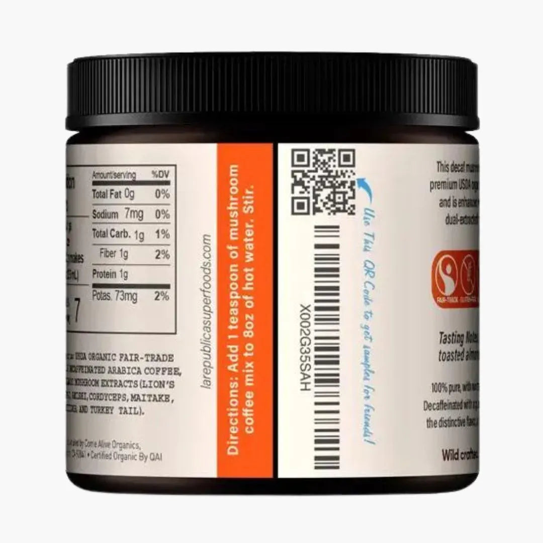 Decaffeinated Mushroom Coffee La Republica Superfoods