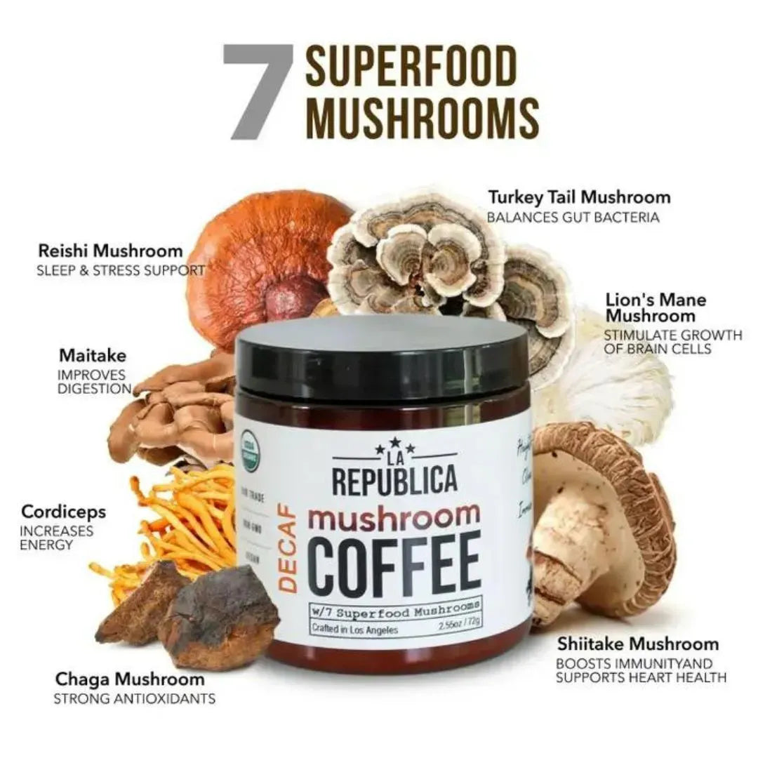 Decaffeinated Mushroom Coffee La Republica Superfoods