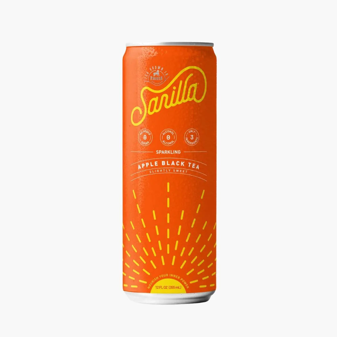 a can of sarilla's sparkling apple black tea