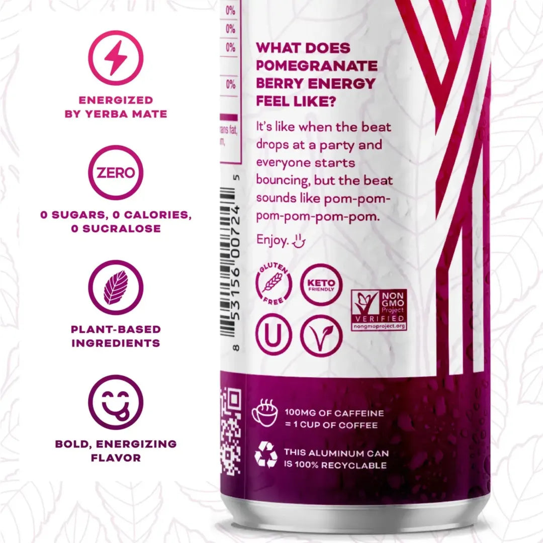 Yerbae-Pomegranate Berry Sparkling Water Energy Drink *