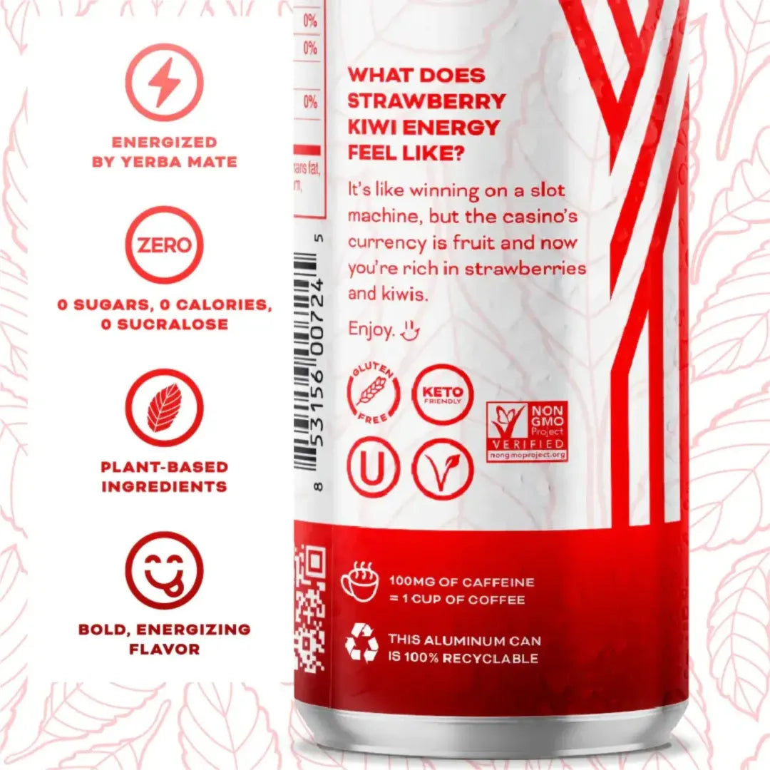 Yerbae-Strawberry Kiwi Sparkling Water Energy Drink *