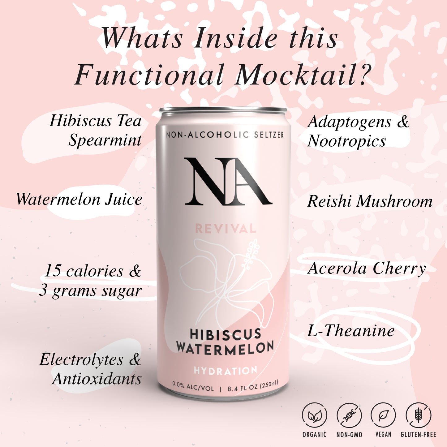 NA-Revival, Hibiscus Watermelon, Functional Mocktail *