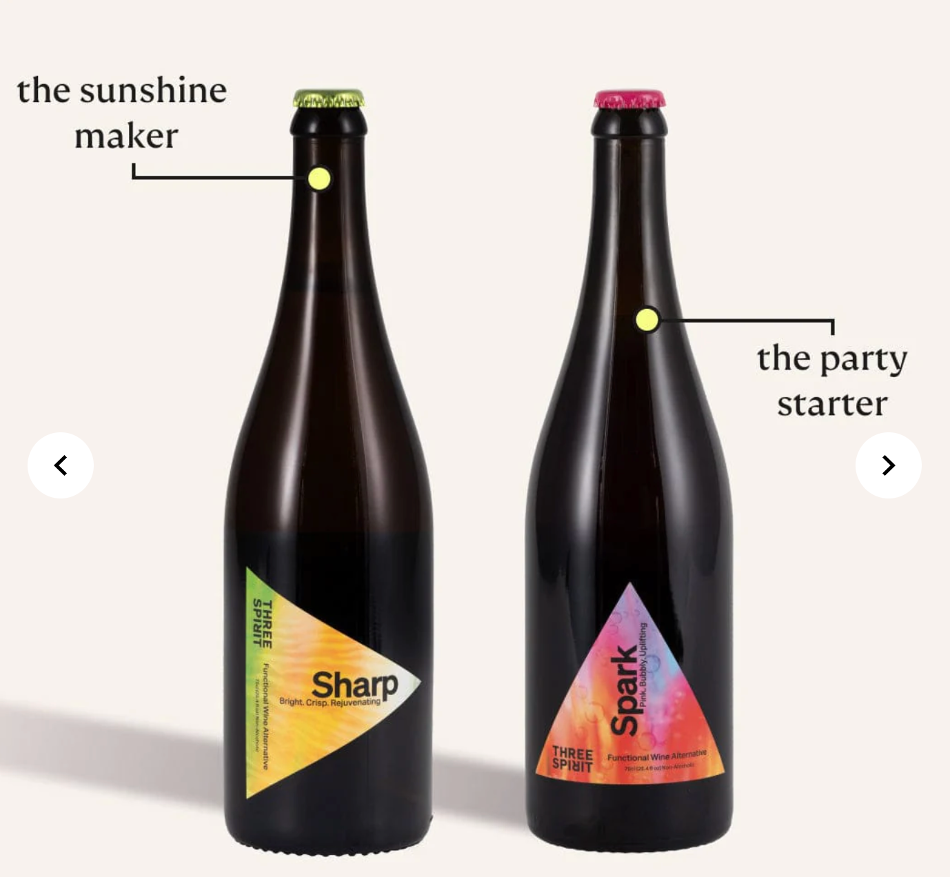 a sharp bottle and a spark bottle next to eachother