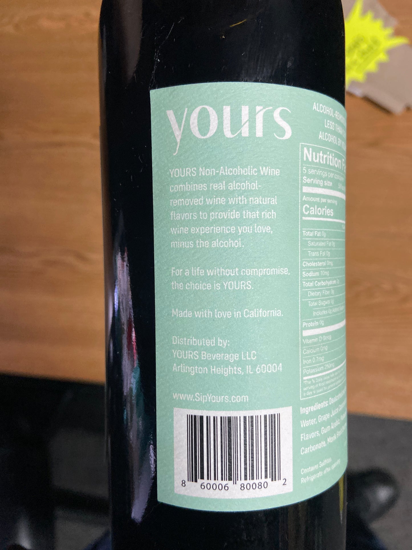 Yours Nonalcoholic Red Wine *