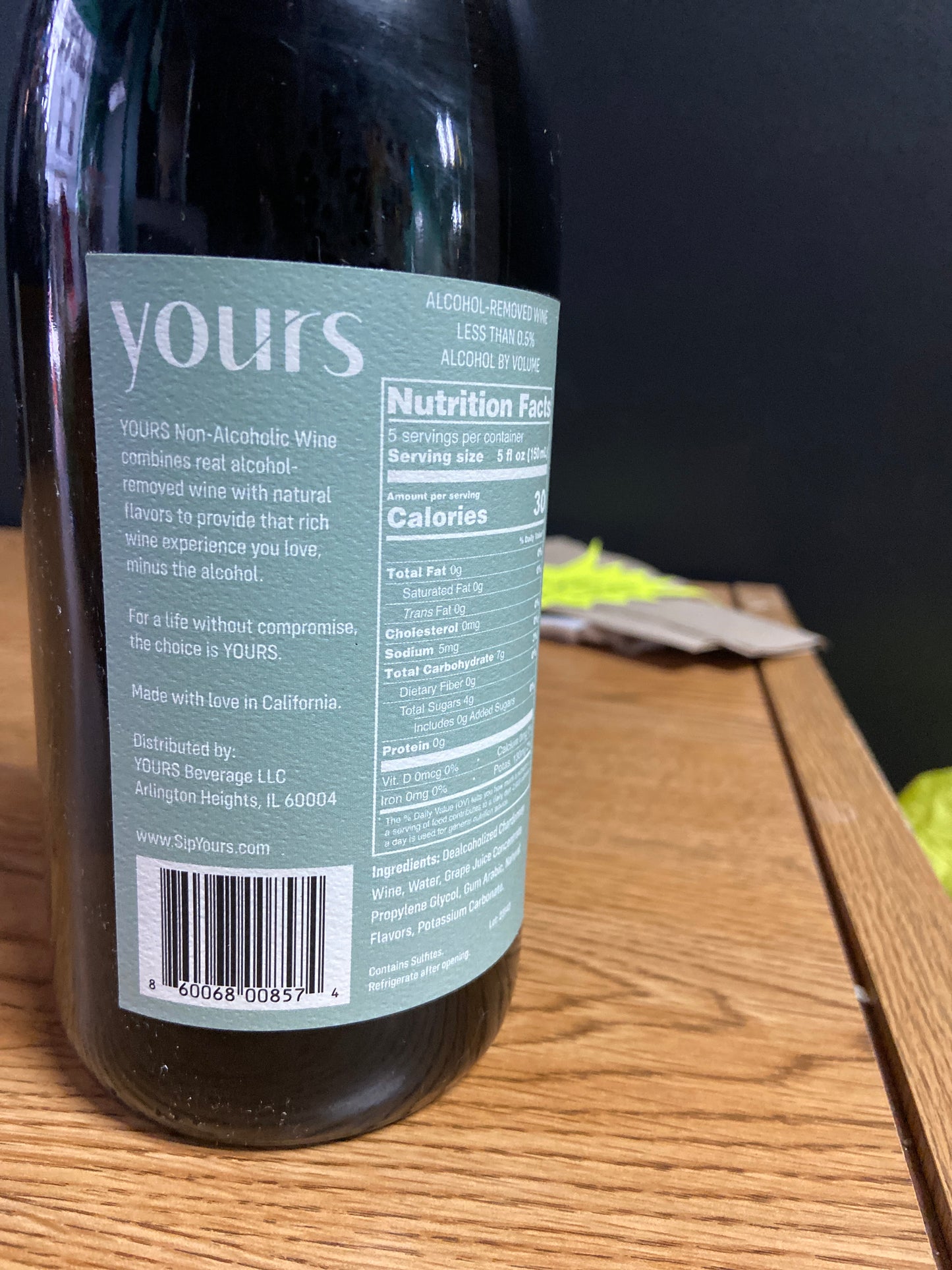 Yours Nonalcoholic - Chardonnay Wine *