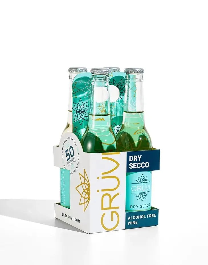 a four pack of gruvi's dry secco