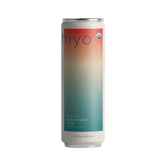 Hiyo's organic watermelon lime seasonal seltzer