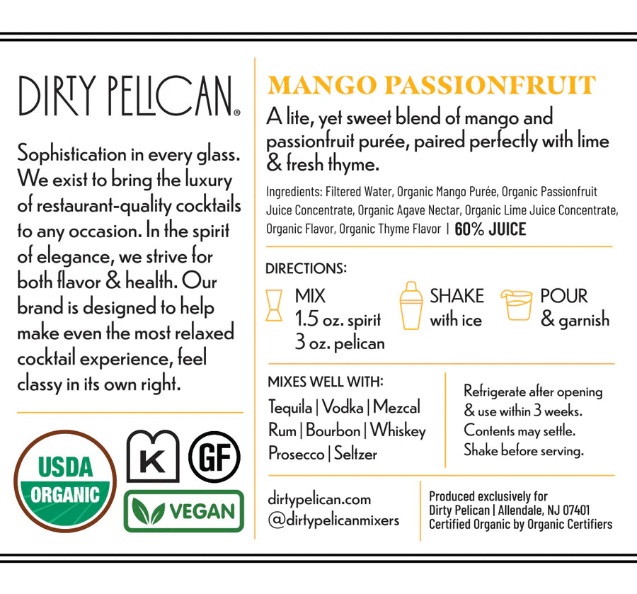 Dirty Pelican Mango Passionfruit Margarita