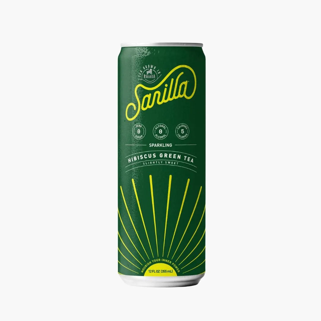 a can of sarilla's sparlking hibiscus green tea