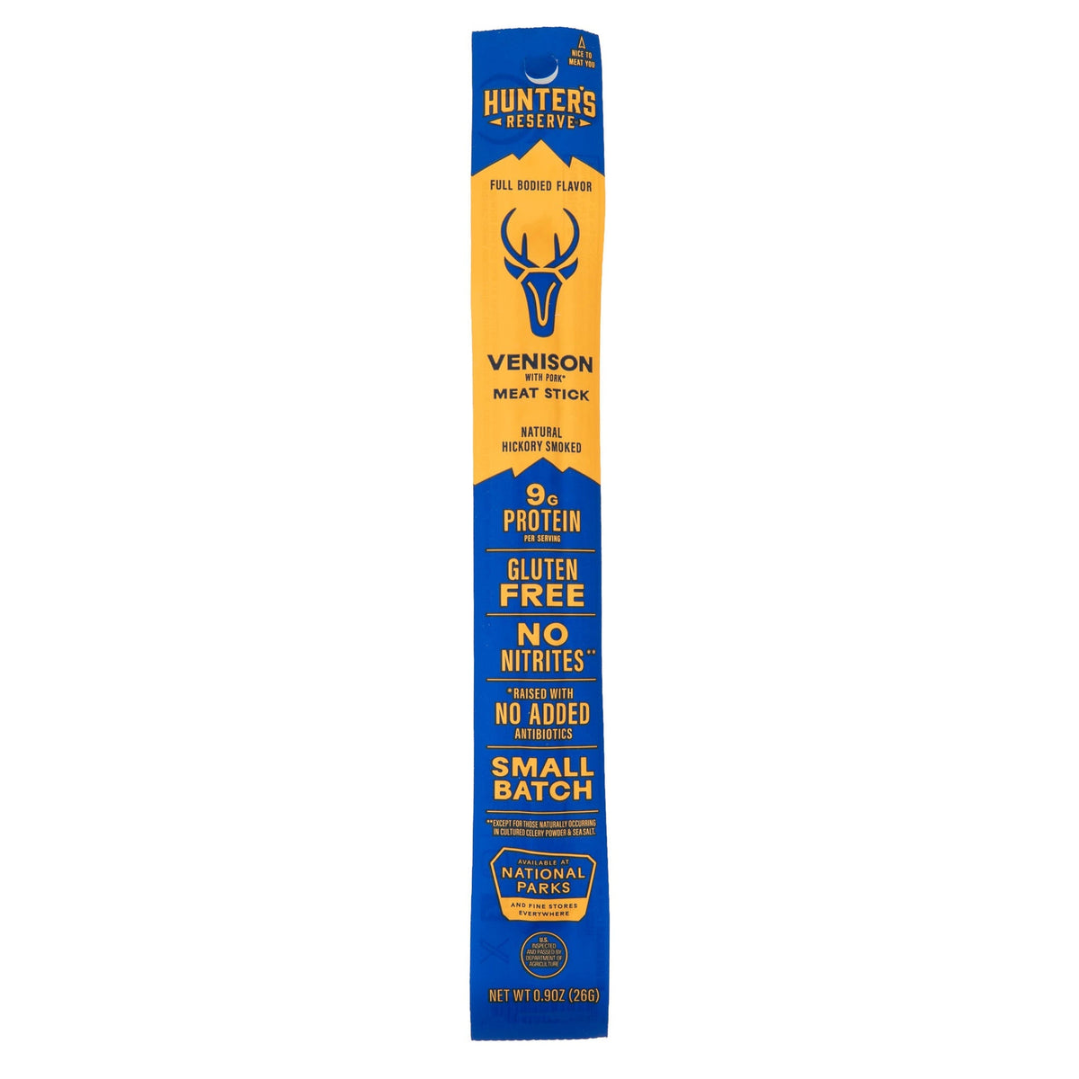 Hunter’s Reserve Venison 0.9 oz meat stick, manufacturer product image
