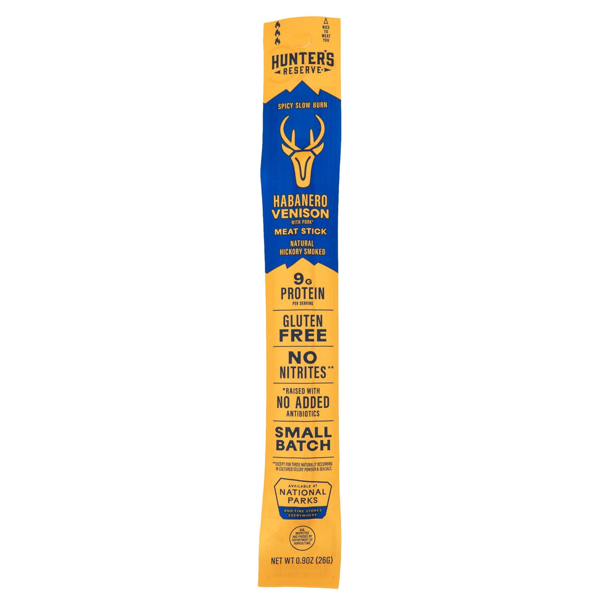 Hunter’s Reserve Habanero Venison 0.9 oz meat stick, manufacturer product image