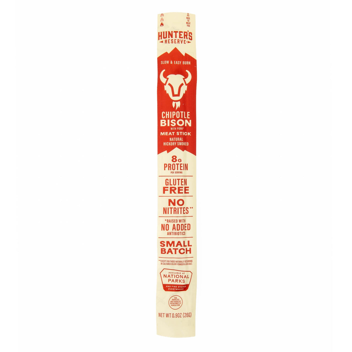 Hunter’s Reserve Bison Chipotle 0.9 oz meat stick, manufacturer product image