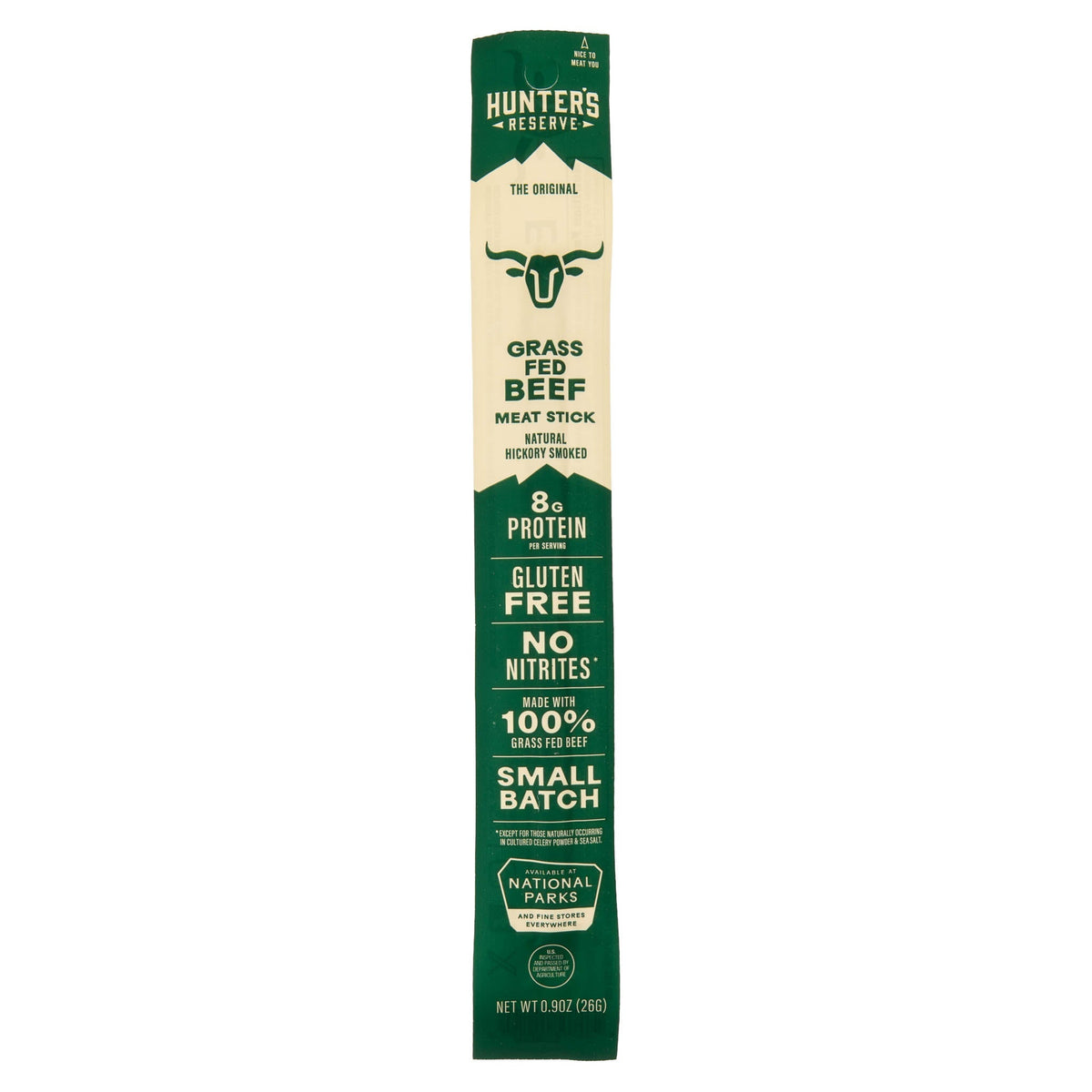 Hunter’s Reserve Grass-Fed Beef 0.9 oz meat stick, manufacturer product image