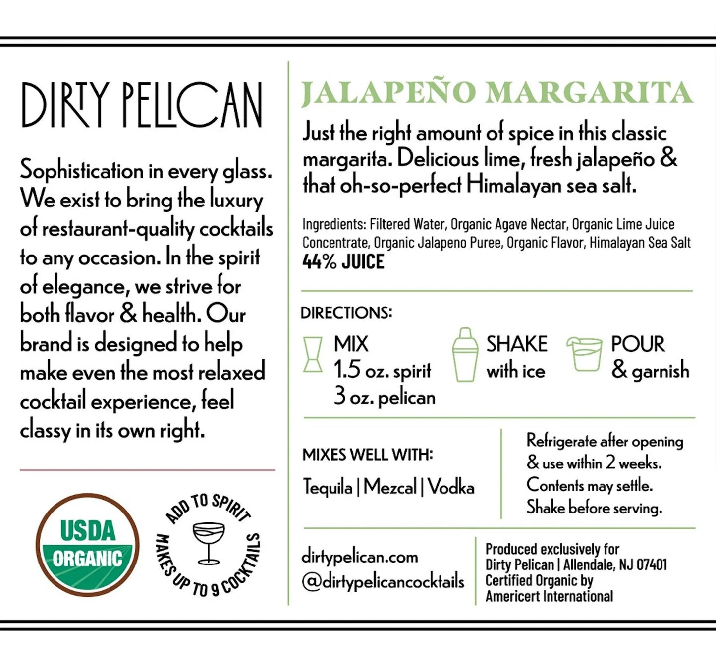 info from the jalapeño bottle