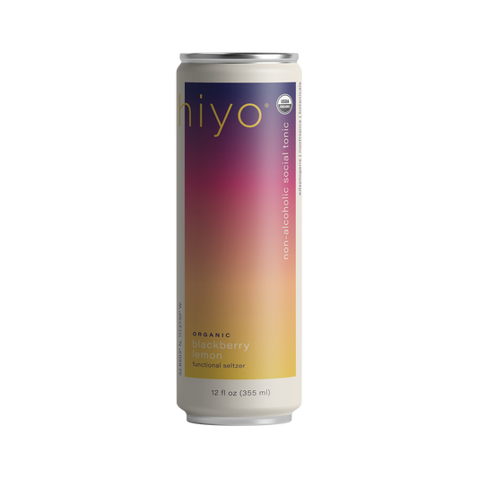 a can of hiyo's organic blackberry lemon functional seltzer