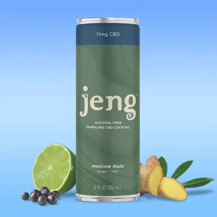 a can of jeng's moscow mule sparkling cbd cocktail