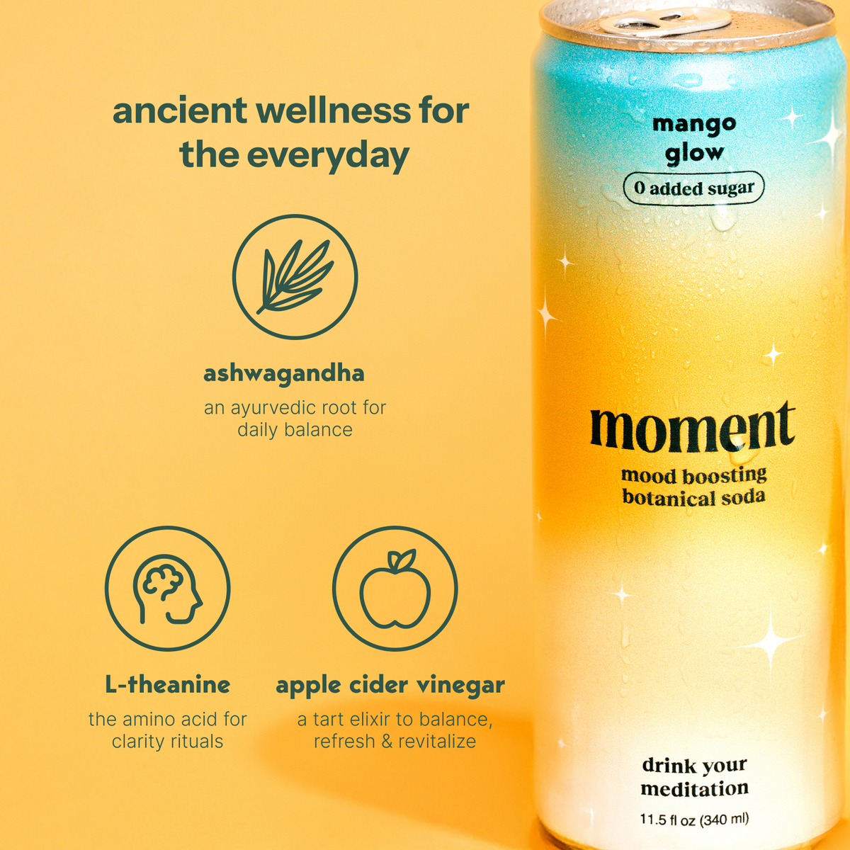 Moment Mango Glow flavor and botanical ingredient information