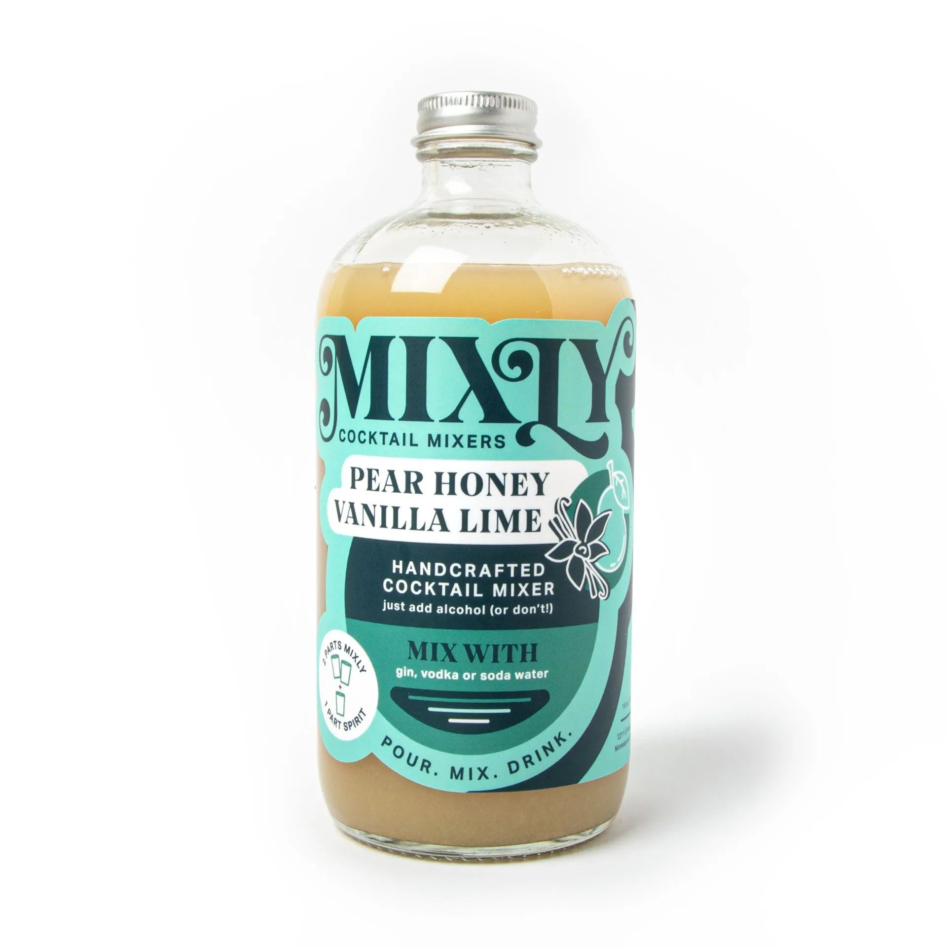 mixly's pear honey vanilla lime cocktail mixer