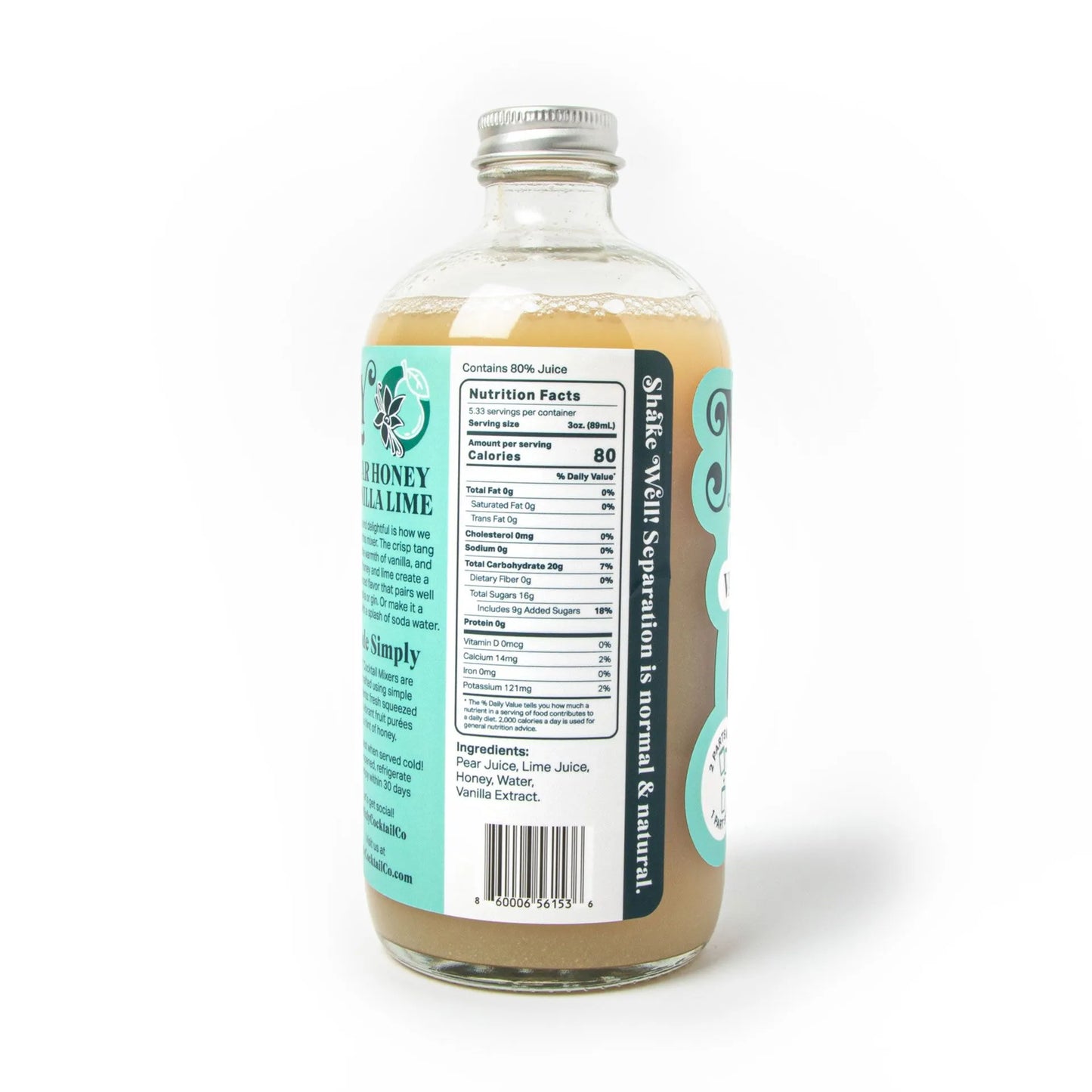 mixly's pear honey vanilla lime bottle