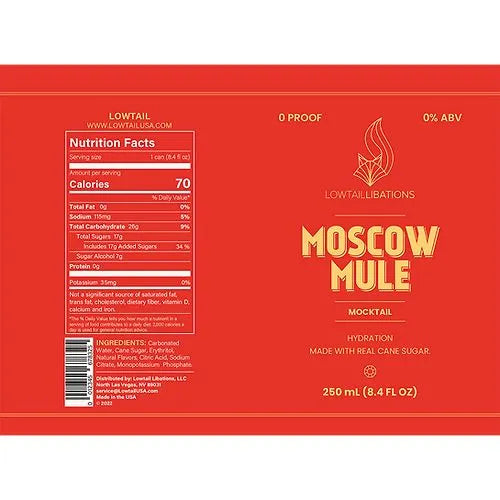 nutrition facts from a moscow mule can