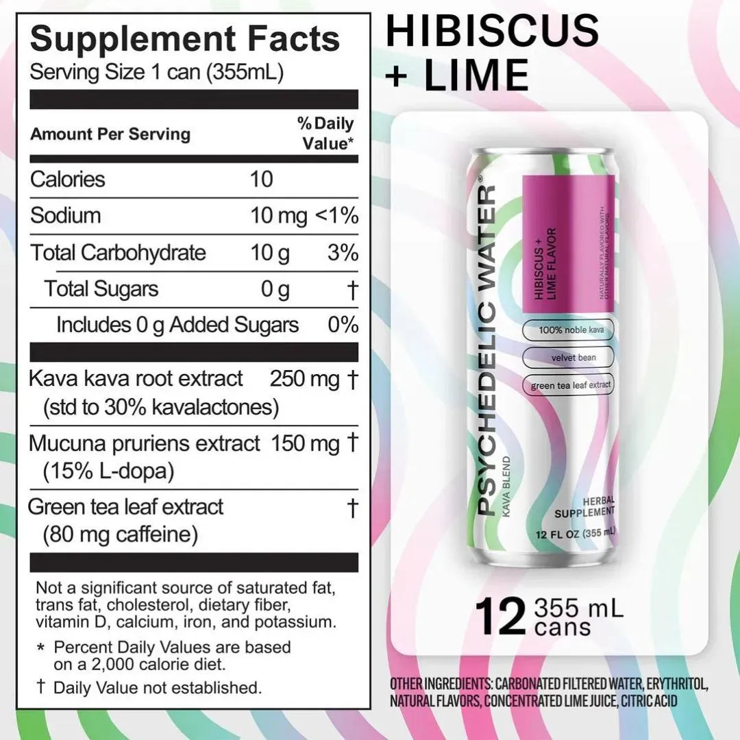 Hibiscus + Lime Sparkling Kava Water Online