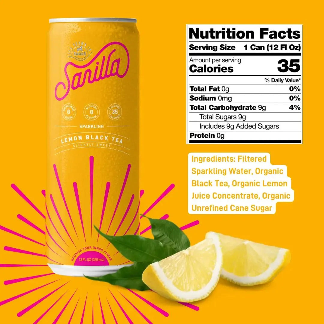 a can of lemon next to it's nutrition facts and ingredients