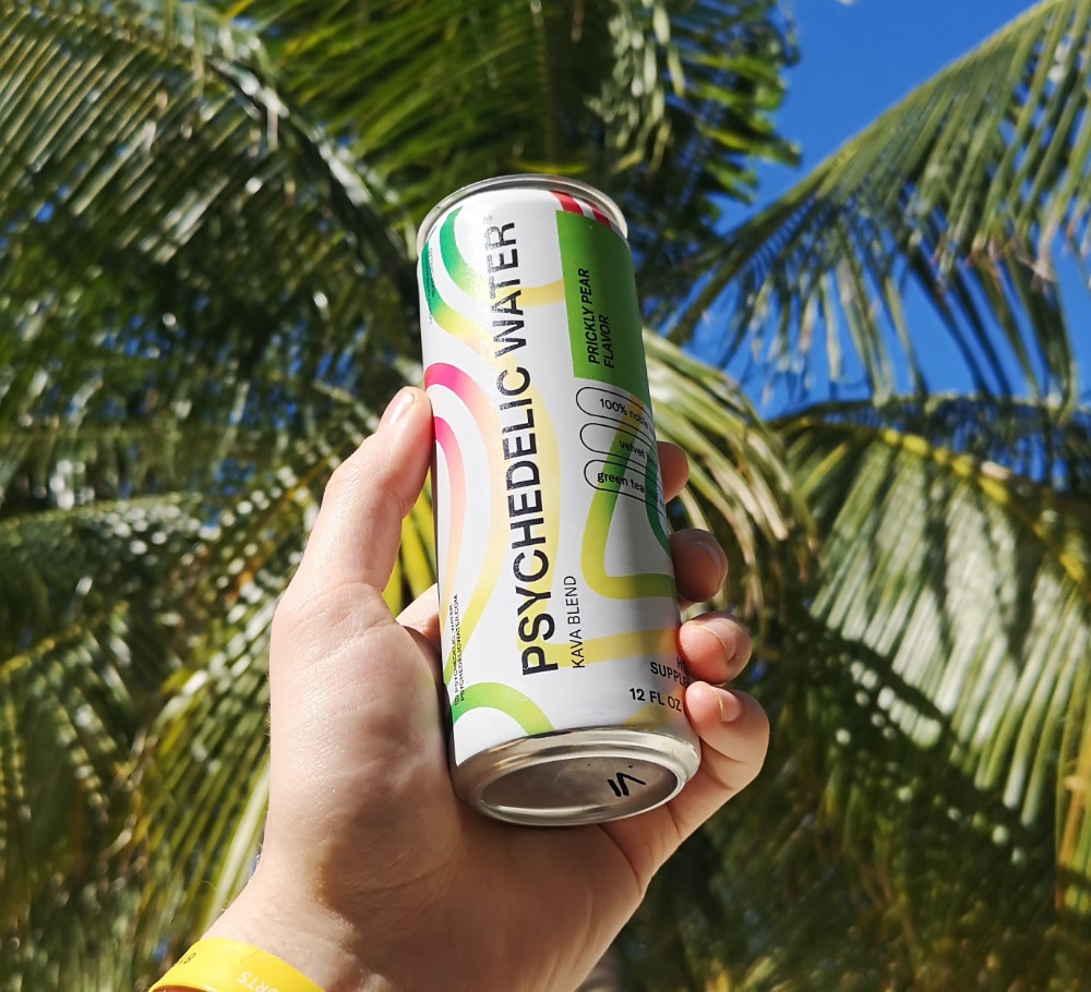 Psychedelic Water Prickly Pear kava beverage can