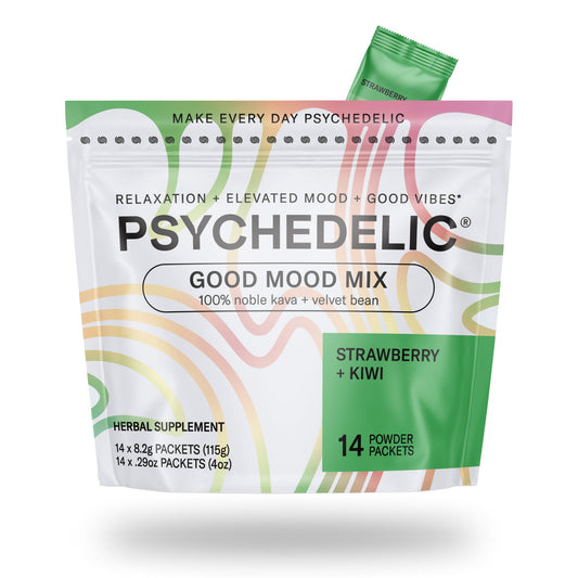 Psychedelic Water Good Mood Mix Strawberry Kiwi kava drink mix package