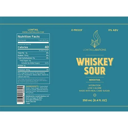 nutrition facts from a whiskey sour can