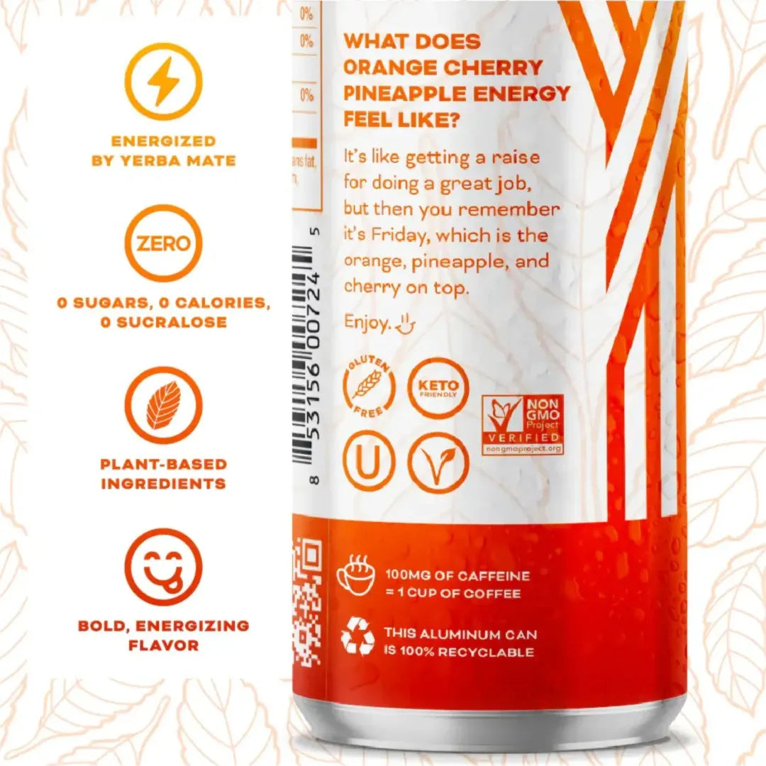 Orange Cherry Pineapple Sparkling Water Energy Drink *