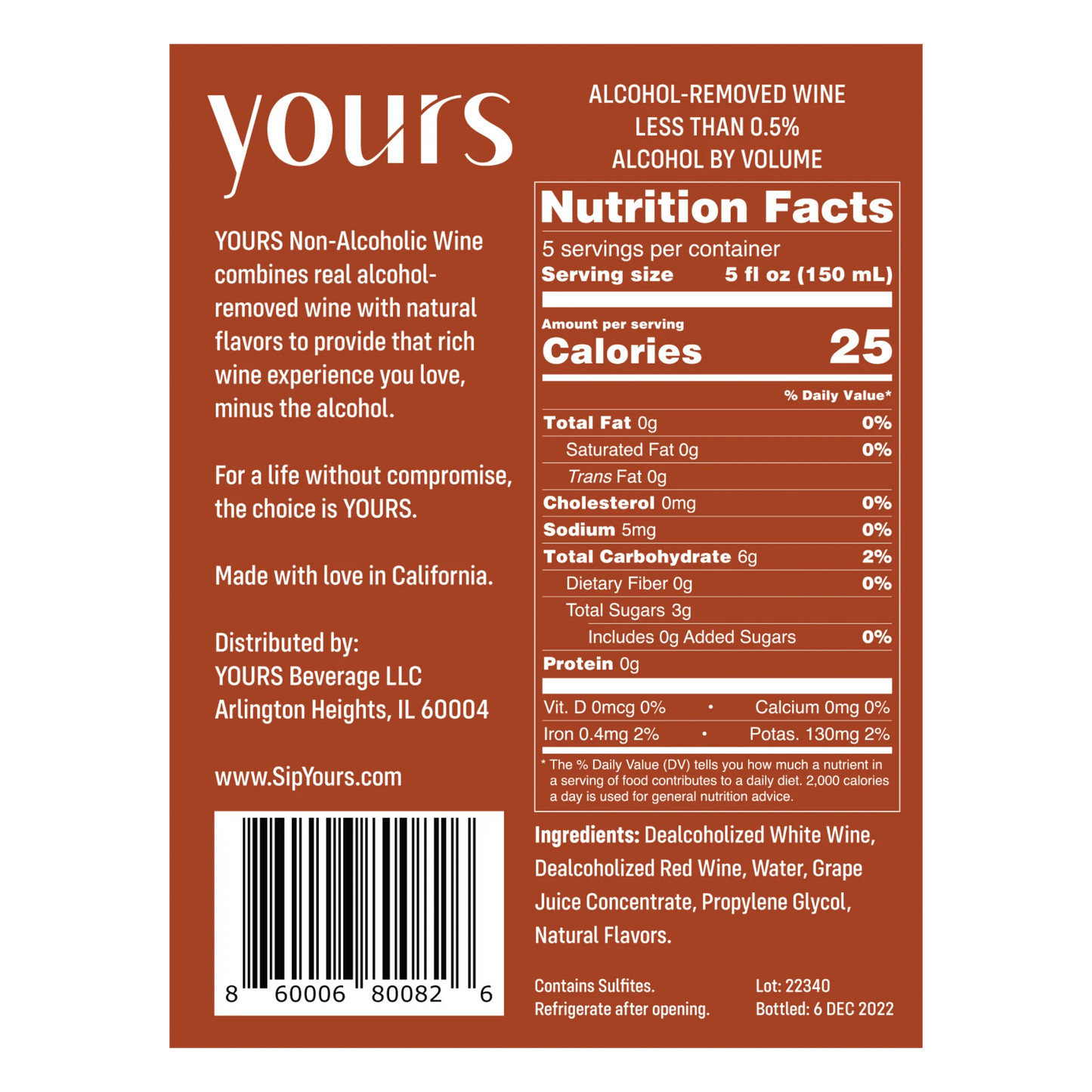 Yours Nonalcoholic Rose Wine *