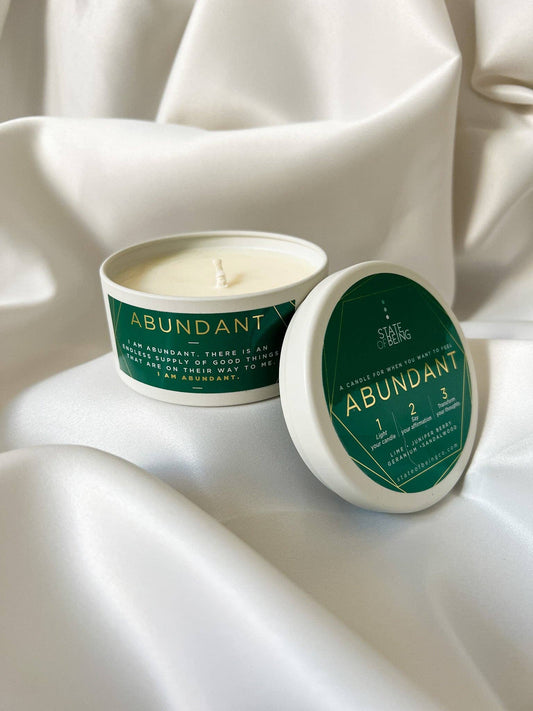 the abundant candle tin open